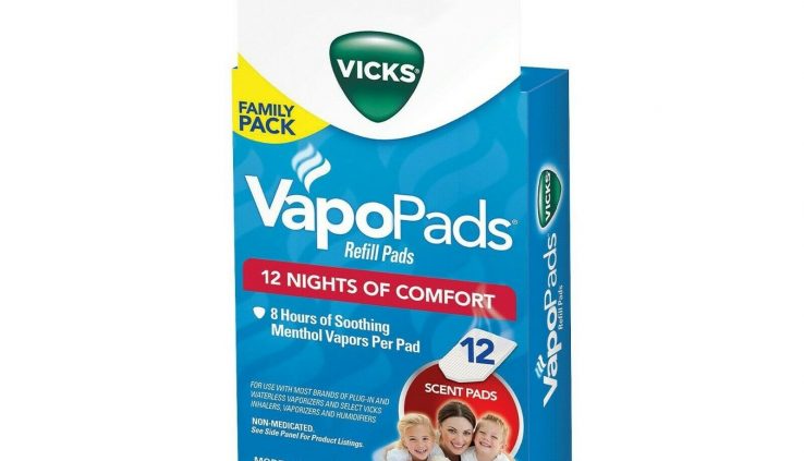 VICKS VapoPads refills – Family Pack – 12 Scent Pads – 8 Hours of Soothing Vapor