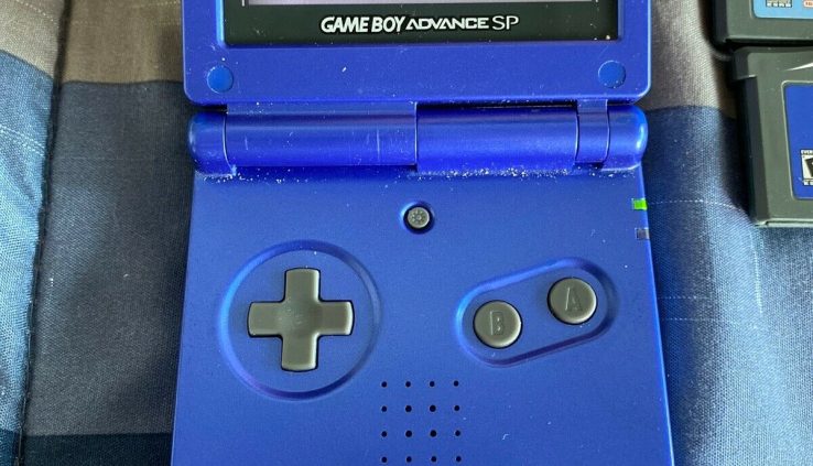 Nintendo Game Boy Reach SP Cobalt Blue Handheld Scheme With 4 Games