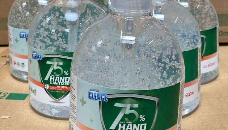 Cleace Speedy Hand Sanitizer 6 x 17 ouncesPump Bottle EXP 03/22 75% Alcohol Gel