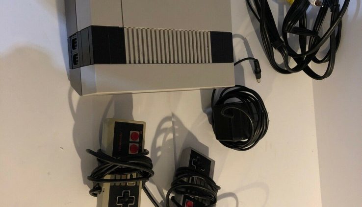 Nintendo NES Console Blueprint With Cords And Controllers Tested Favorite Clean