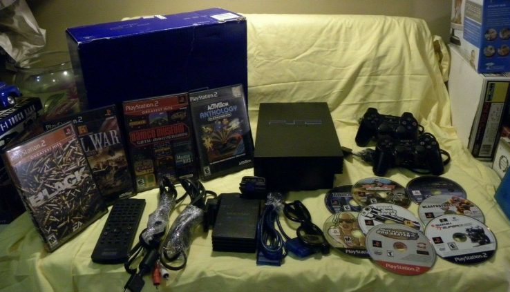 Sony Playstation2 Console PS2 Paunchy Design 12 Sport Bundle Neatly-organized Examined 2 cont faucet