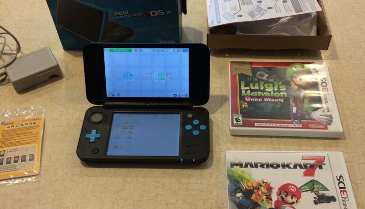 Nintendo 2DS XL Handheld System W/ Luigi’s Darkish Moon Mario Kart 7 Games In Box