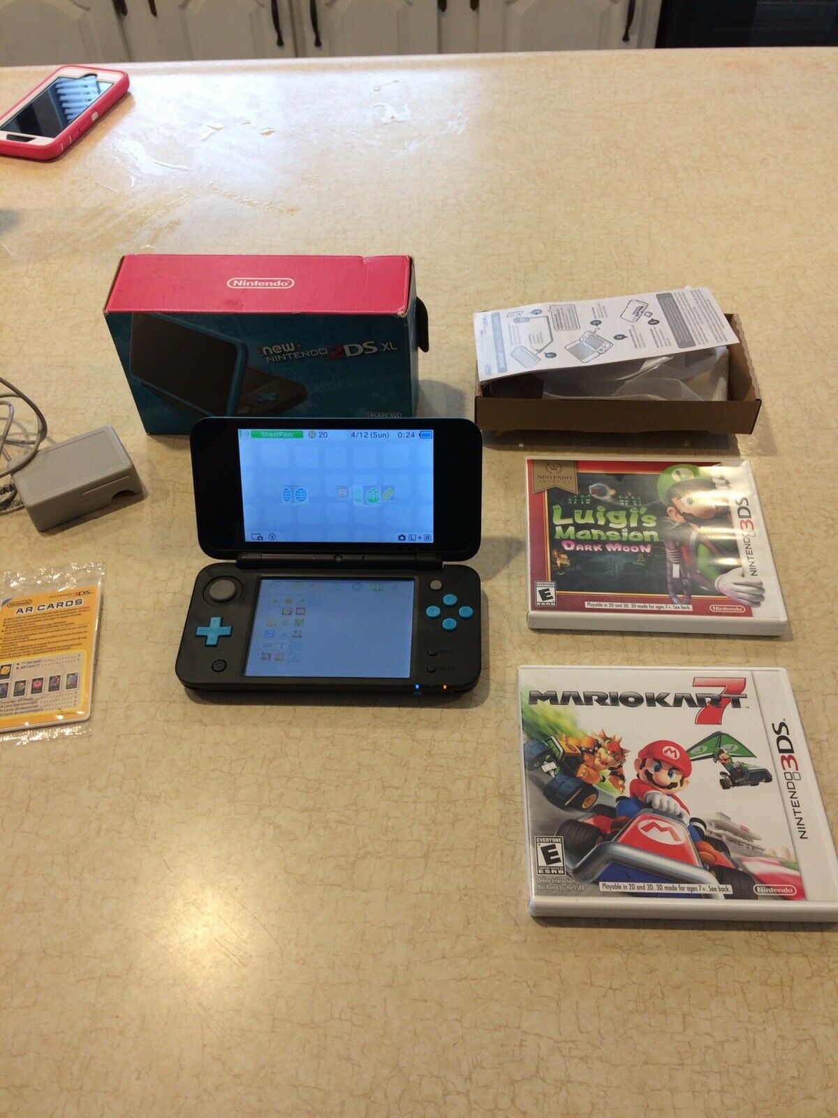 Nintendo 2DS XL Handheld System W/ Luigi’s Darkish Moon Mario Kart 7