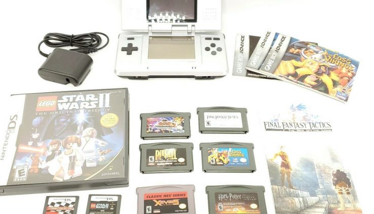 Nintendo DS NTR-001 Silver Real with 7 Video games.