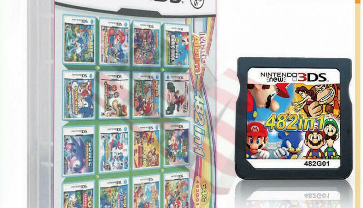 Fresh NDS 482 in 1 Game Cartridge Mario Multicart for DS Lite NDSi 3DS 2DS XL US