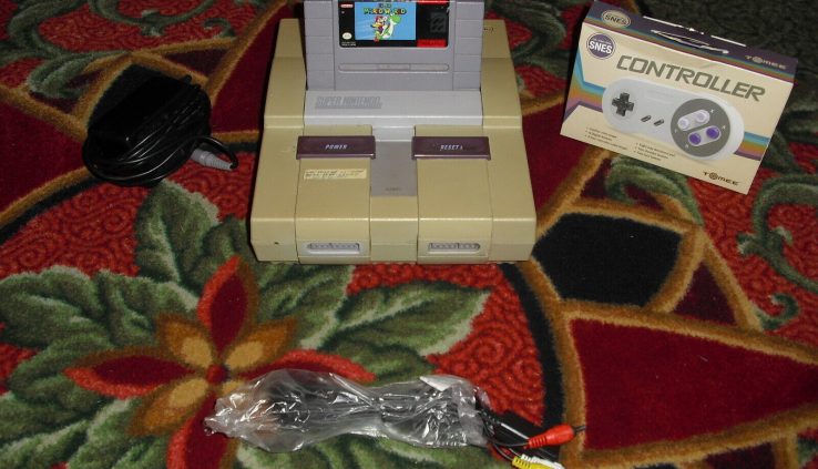 Nintendo SNES White Console (NTSC) SUPER MARIO WORLD & NEW CONTROLLER