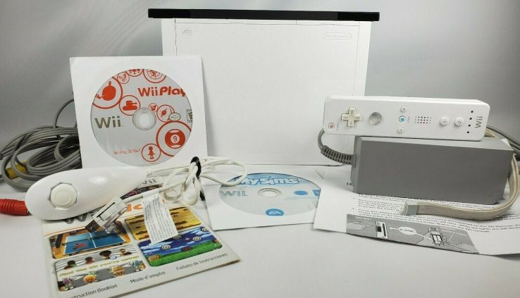 Nintendo Wii Console Bundle Controller Nunchuck  2 Video games Play AV Vitality TESTED