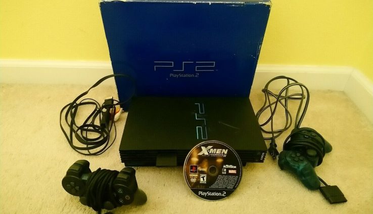 Sony PlayStation 2 Authentic Gaming Gadget Bundle Console Comes with X-Men 2 game