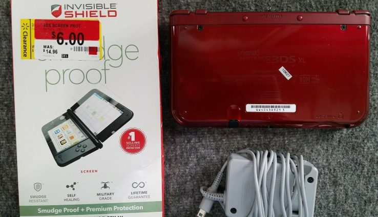 Crimson *New* Nintendo 3DS XL w/Charger & Show veil Protect Examined & Working Grownup Owned
