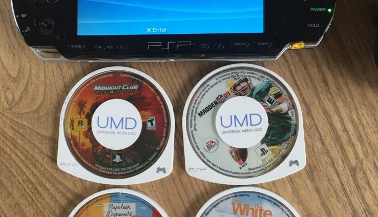 Sony PSP 1000, Vehicle Charger And 4 Games Bundle