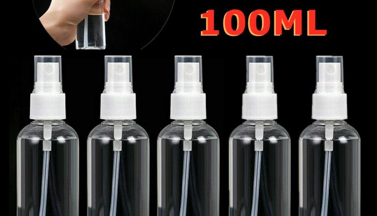 5PCS 100ml Slide Clear Plastic Scent Atomizer Empty Spray Bottle