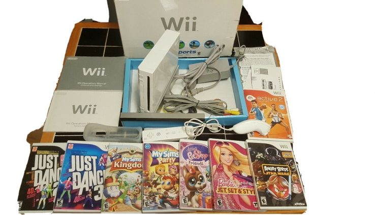 Nintendo Wii White Console Bundle In Field With Games!