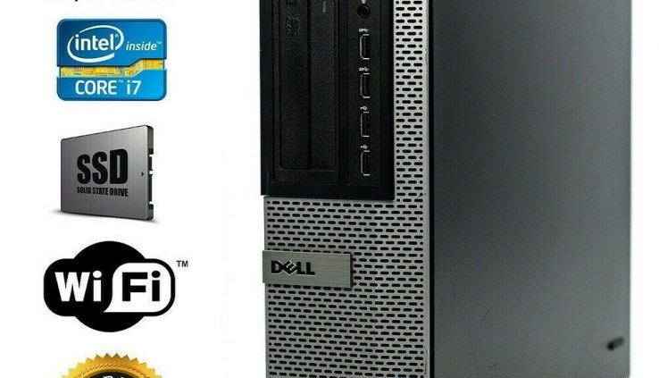 Dell Desktop Computer I7 3770 3.4ghz Quad Core SSD + 500GB HD 16GB RAM Win10 DT