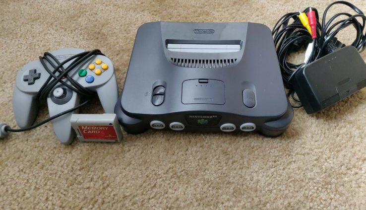 Nintendo 64 N64 Unlit Console With Controller, Cords, Mem Card