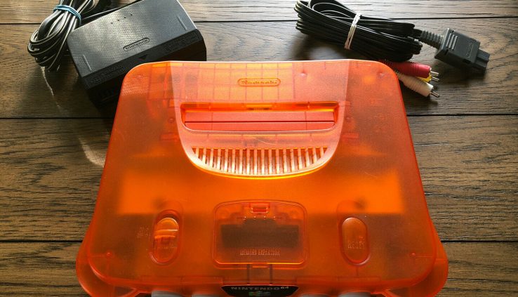 Nintendo 64 N64 Fire Orange Blueprint Console | Very Trim!