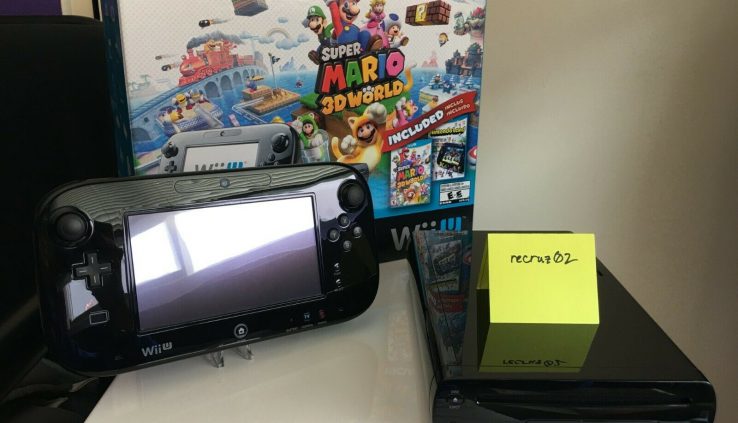 Nintendo Wii U Natty Mario 3D World Deluxe Teach 32GB Dim Console (1 Game Entirely)
