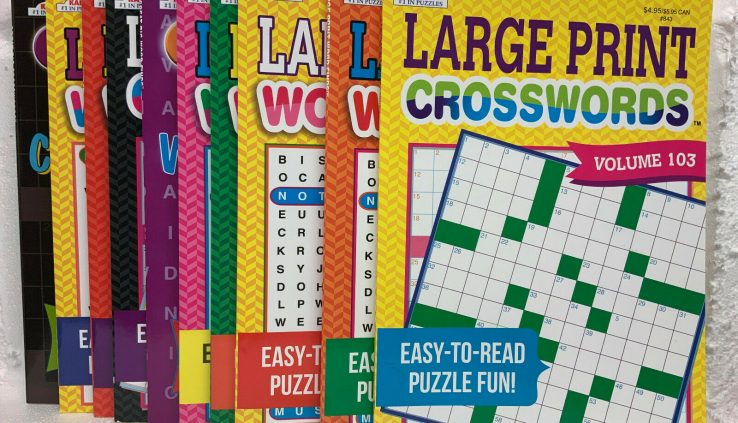 CROSSWORDS PUZZLE BOOK  LARGE PRINT  “MADE IN USA”  NEW  CROSSWORD FUN Assorted