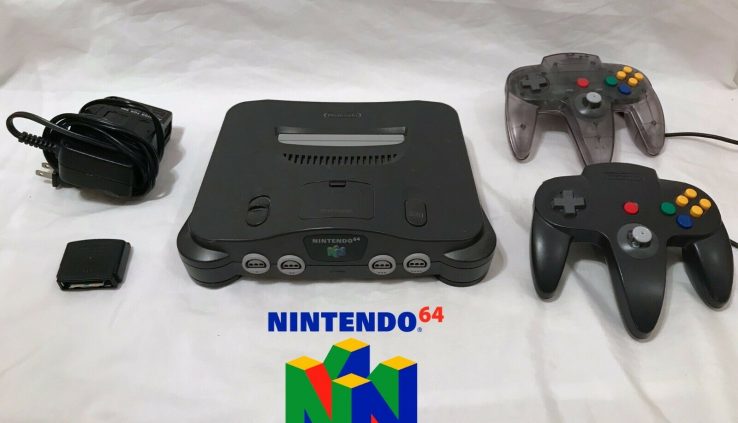 Nintendo 64 Video Sport Machine N64 Console Examined and Working with 2 Controllers