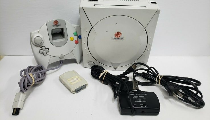 Sega Dreamcast HKT-3020 Console Video Sport Blueprint 1 Controller and Cables Tested