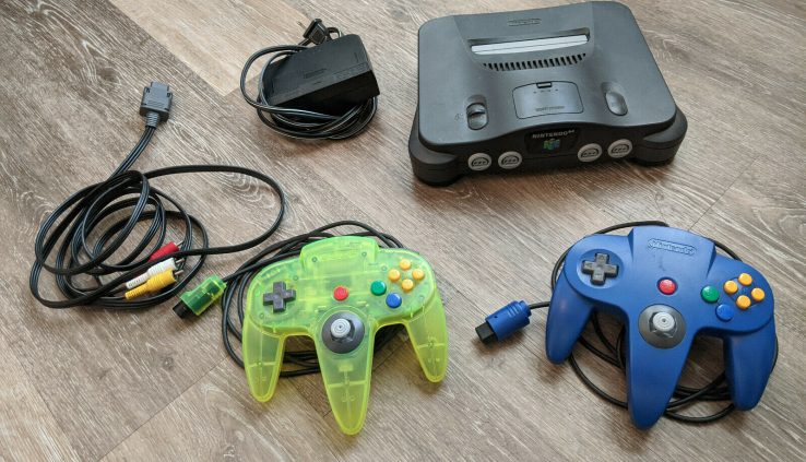 Nintendo 64 N64 Video Sport Console System With Growth Pak and Two Controllers