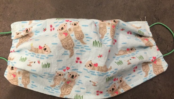 Handmade  Adult Face Conceal 2-sided Cotton Otters 🙂 Snappy Ship!