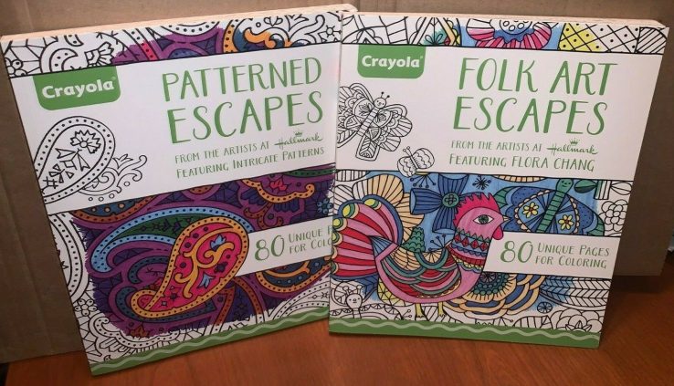 Patterned Escapes/People Artwork Escapes SET OF 2 Crayola/Hallmark Adult Coloring E book