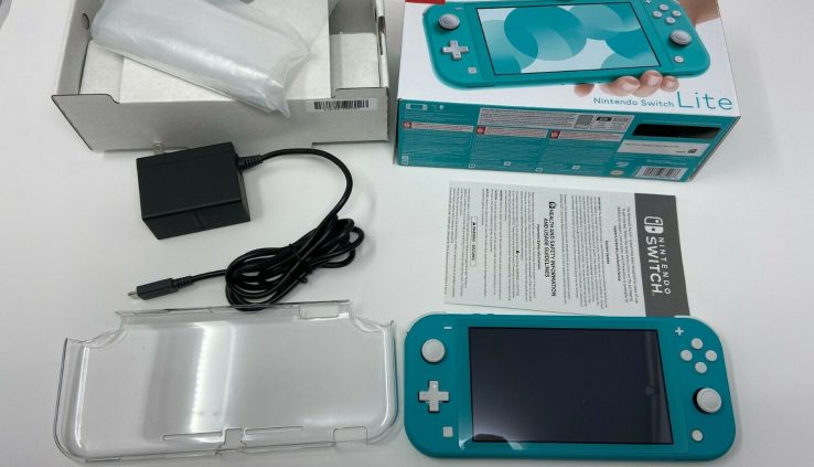 Nintendo Swap Lite Handheld Console Turquoise With Cowl Protector and Shell