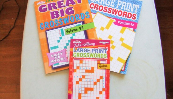 (3) Kappa Gigantic Print Crossword Puzzle Books ~ Vols 92, 95 & 73 ~ Fresh ~ 8d