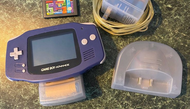 Nintendo GameBoy Advance Indigo Console – Bundle -(Tested, Gleaming)
