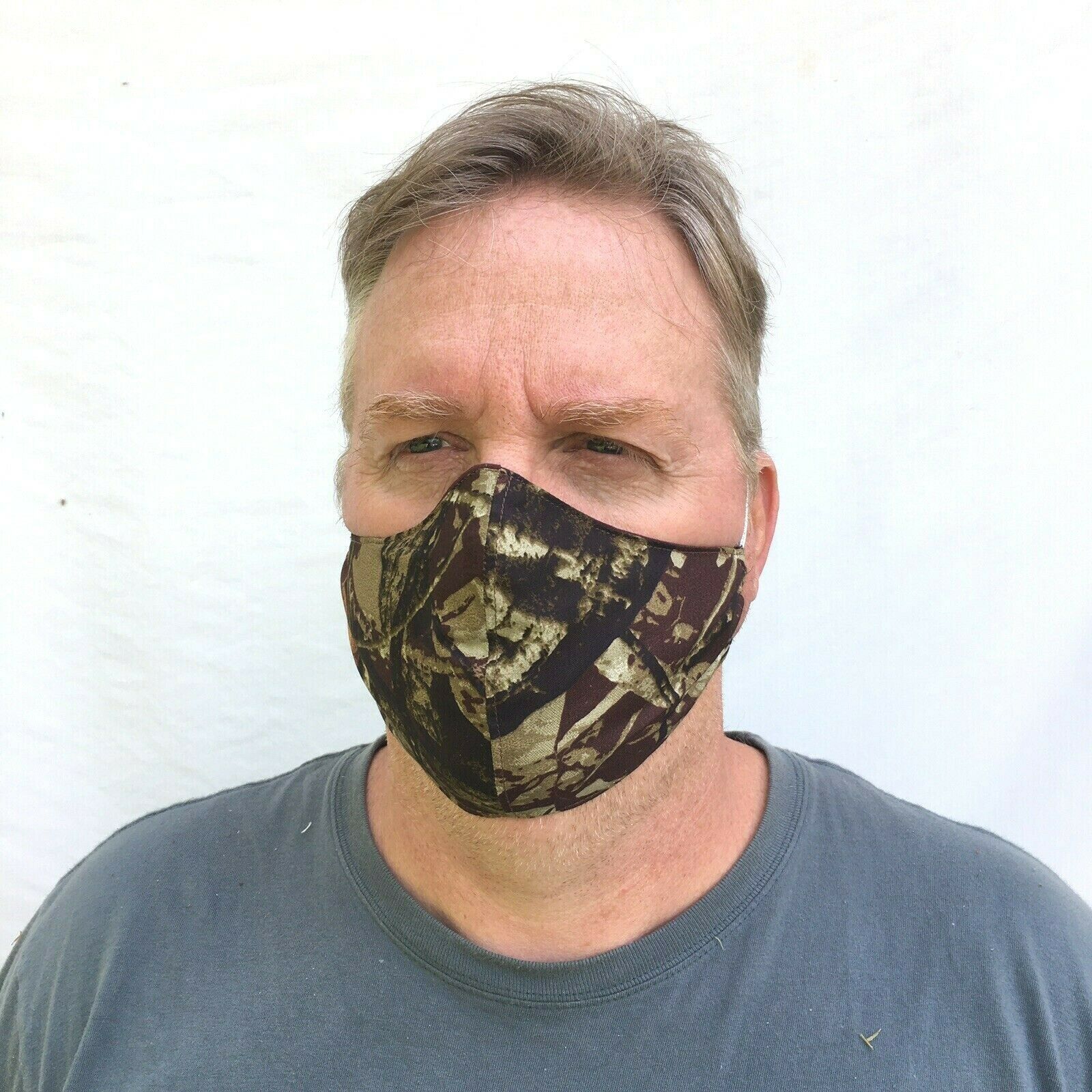 Handmade Face Masks for MEN Camo Print Overjoyed Washable Nostril Wire
