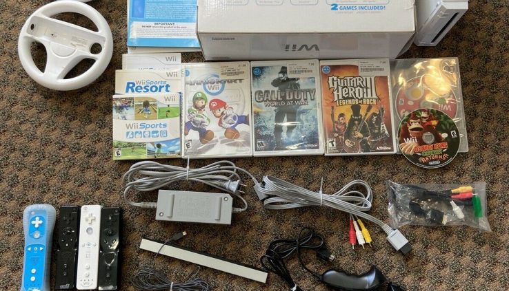 Nintendo Wii White Console Full Machine with 7 Games!