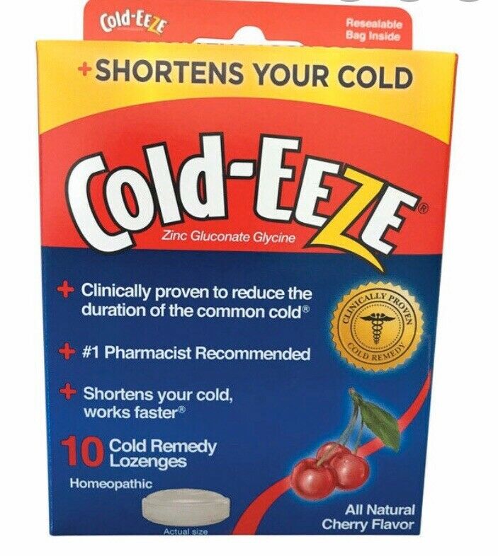 ColdEeze Homeopathic Zinc Lozenges 10 ct Natural Cherry * FREE