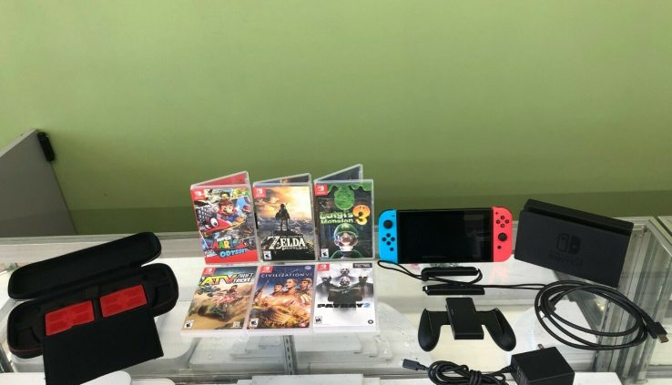 WOW! Nintendo Switch w/ Red/Blue JoyCon and 6 Games