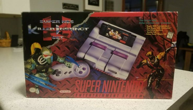 Neatly-behaved Nintendo SNES Console System Boxed Killer Intuition CIB W/Fashioned System