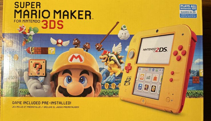 Nintendo 2DS Titanic Mario Maker Bundle Yellow/Red NEW! FREE SHIPPING!