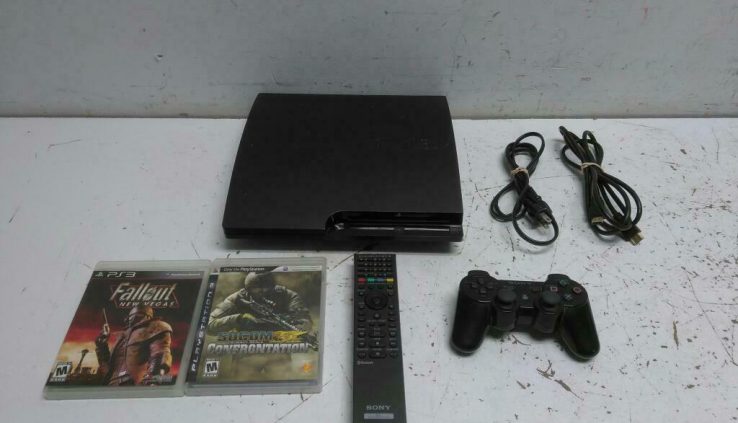 Sony PlayStation 3 Slim CECH-3001A 160GB Gloomy Console Bundle w/ 2 Video games