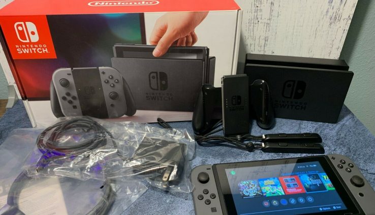 Nintendo Switch Console V1 32GB Gray With Pleasure-Cons, Box, Dock, Acc Free Shipping