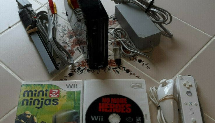 Nintendo Wii Dim Console No More Heroes Mini Ninjas Tested RVL-001 (NTSC)