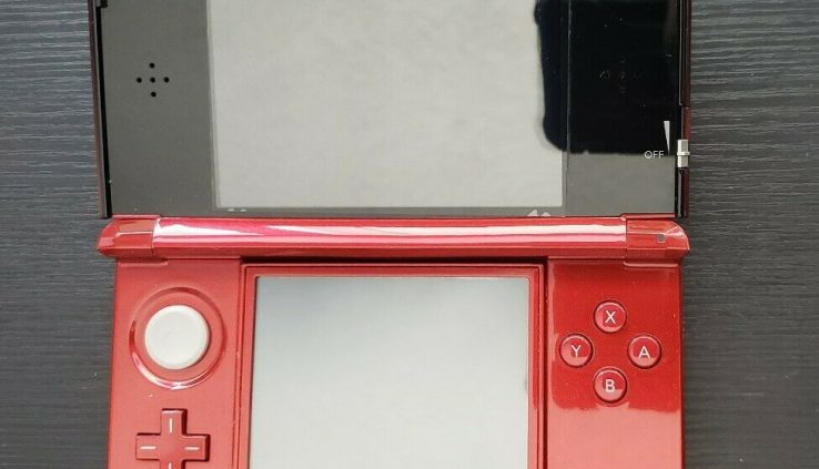 Nintendo 3DS RED Handheld Plot with Charger, Case, and Video games