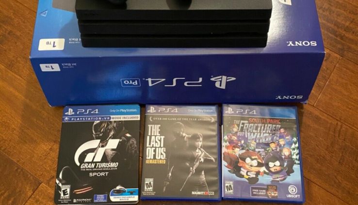 Sony PlayStation 4 Pro 1TB Console – Shaded With 2 OEM Controllers and 5 Games