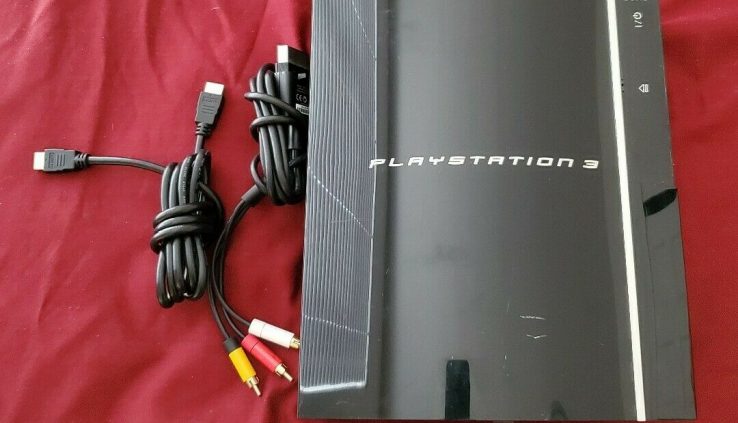 Sony PlayStation 3 80GB Gloomy Console NO Controllers or Energy Wire Gargantuan Deal NR