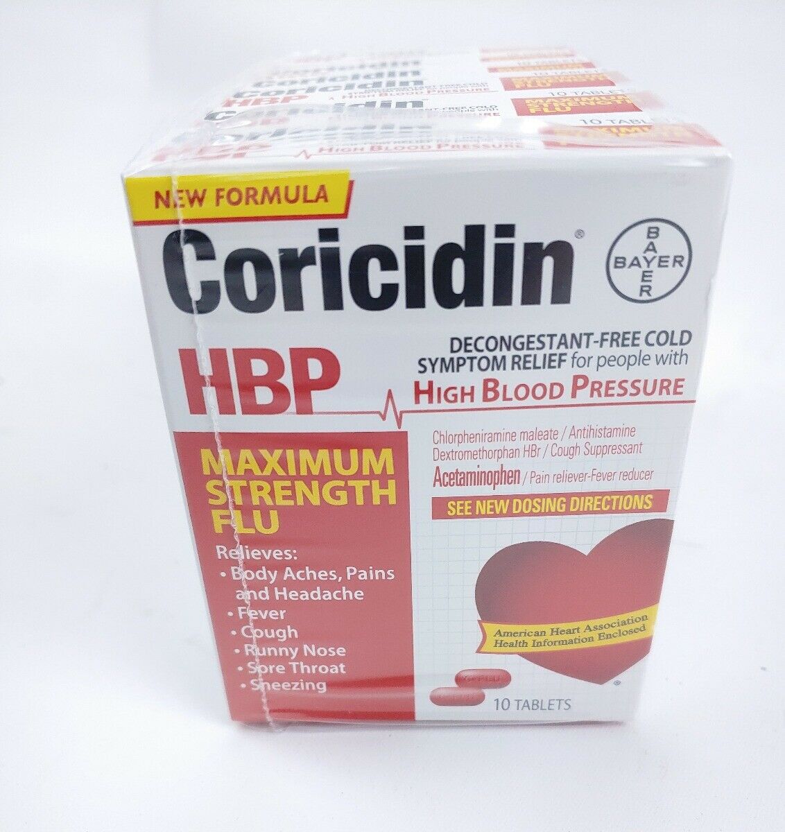 Coricidin HBP Tablets Most Energy Flu 10 Tablets (Pack of 6) (/PG-91000 ...