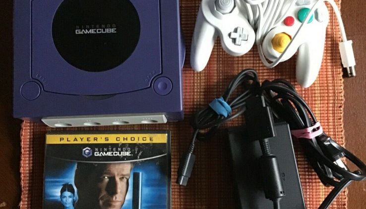 Nintendo Gamecube Sport Console Purple Bundle w/ White Controller WORKS