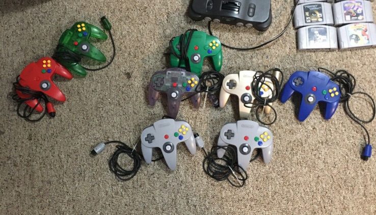 Nintendo 64 Machine Many games And Controllers N64 bundle Works As Is be taught!!