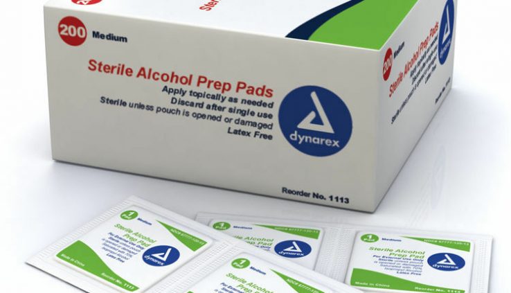 1 Box of 200 MEDIUM ALCOHOL PREP PADS #1113 SWABS WIPES 200 BRAND NEW ! #1113