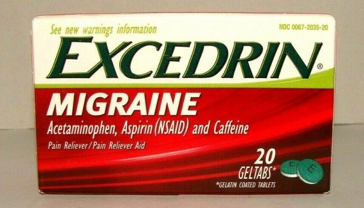 Excedrin Migraine Effort Reliever Acetaminophen Caffeine  20 Geltabs Exp: MAR2020