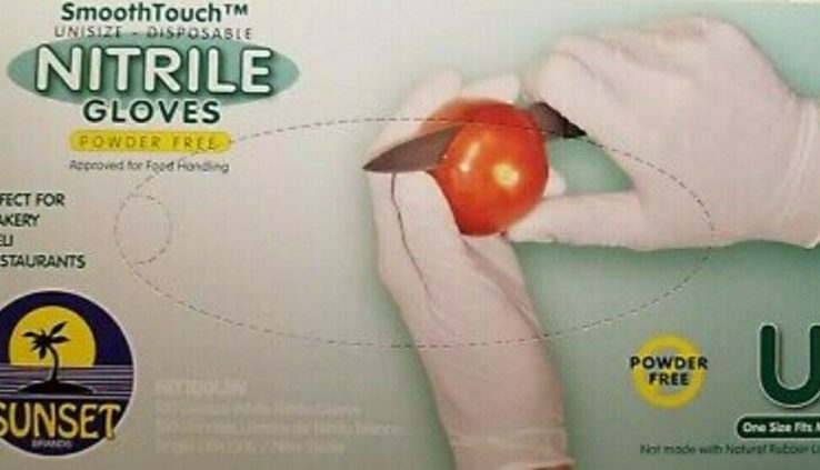 Nitrile Gloves SmoothTouch field of 100. Unisize. Disposable. Powder Free.