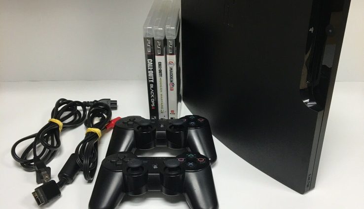 Sony Playstation3 PS3 SLIM CECH-3001B Sad Console 320 GB w/games. Examined!!