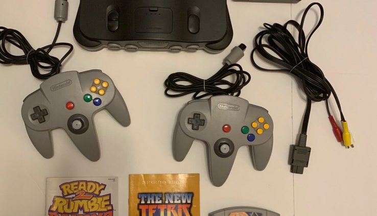 Nintendo 64 N64 Console Sport System 2 Controllers w/ Rumble Packs 3 Games WORKS