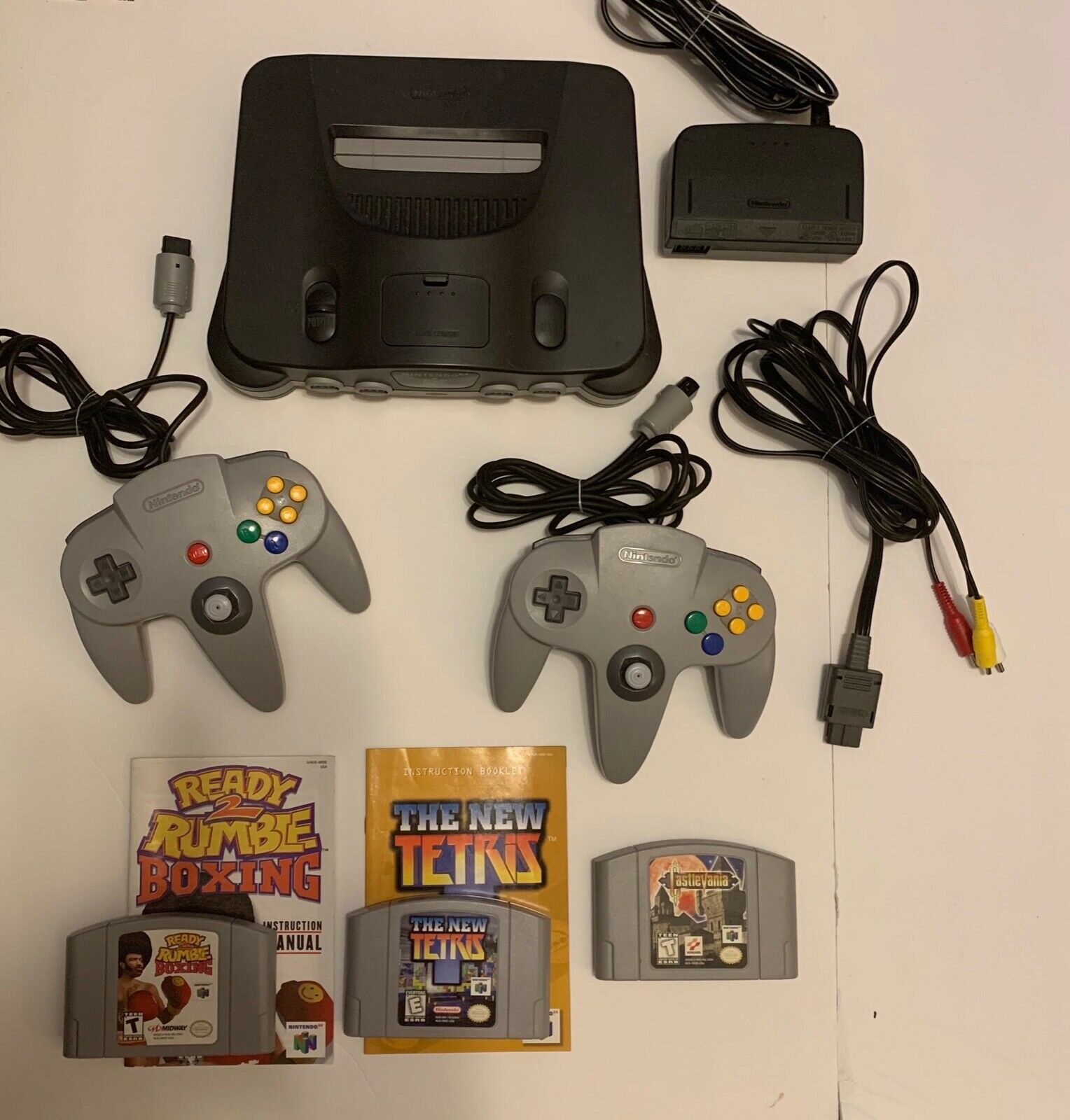 Nintendo 64 N64 Console Sport System 2 Controllers w/ Rumble Packs 3 ...